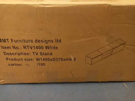 MMT FURNITURE TV STAND WHITE- COLLECTION ONLY