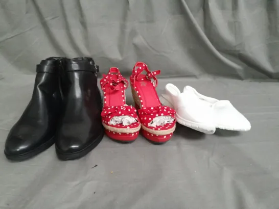 APPROXIMATELY 10 PAIRS OF ASSORTED WOMEN SHOES IN VARIOUS STYLES AND SIZES 