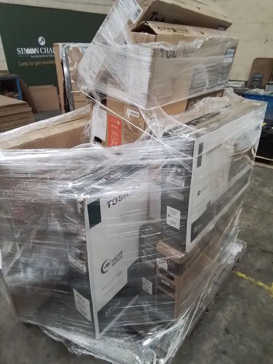 PALLET OF APPROXIMATELY 12 UNPROCESSED RAW RETURN TELEVISIONS TO INCLUDE;