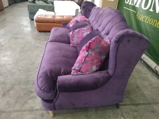 QUALITY DESIGNER 2.5 SEATER SOFA - PURPLE FABRIC 