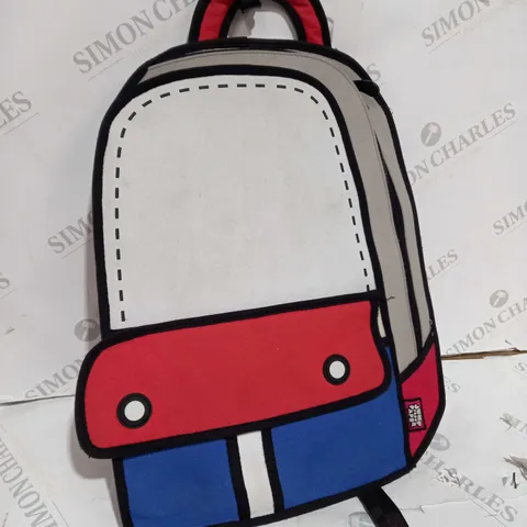 KAWAII BACKPACK CUTE CARTOON 3D JUMP STYLE 2D DRAWING FROM COMIC PAPER