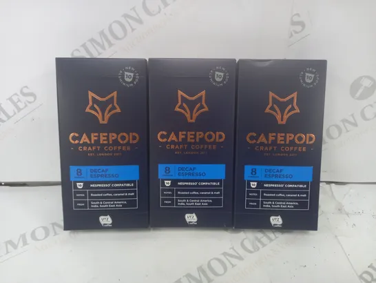 BOX OF APPROX 19 CAFEPOD CRAFT COFFEE 8 STRENGTH DECAF ESPRESSO 