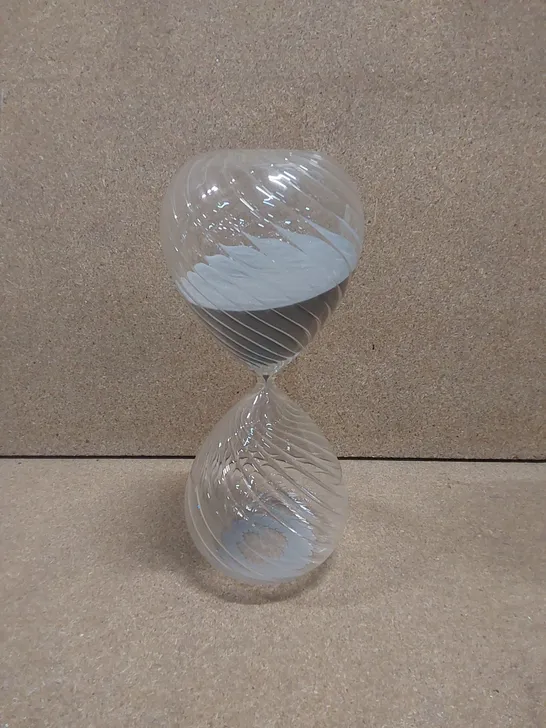 DESIGNER GLASS SPIRAL HOUR GLASS