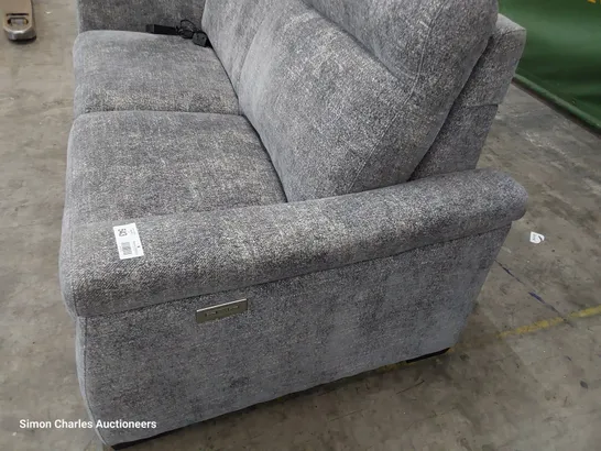 QUALITY ITALIAN DESIGNER ADRIANO POWER RECLINING THREE SEATER SOFA GREY FABRIC 