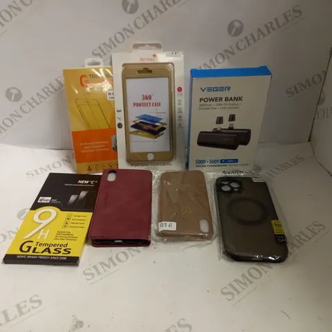 LOT TO CONTAIN APPROX. 20 ASSORTED PHONE ACCESSORIES, INCLUDES PHONE CASES, POWER BANK & SCREEN PROTECTORS 