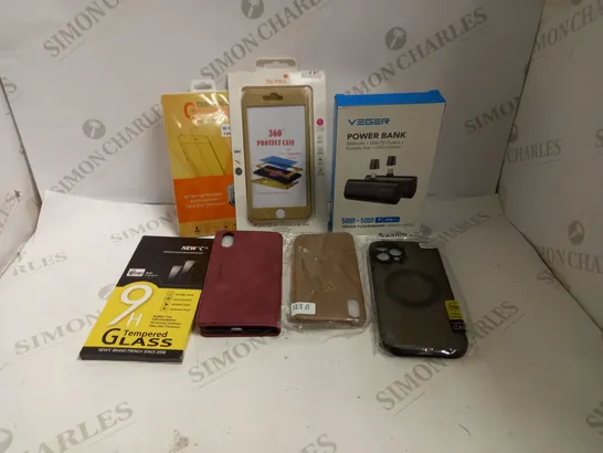 LOT TO CONTAIN APPROX. 20 ASSORTED PHONE ACCESSORIES, INCLUDES PHONE CASES, POWER BANK & SCREEN PROTECTORS 