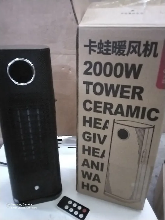 BOXED 2000W TOWER CERAMIC HEATER & REMOTE