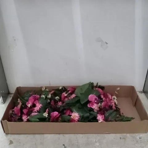 BOXED BRAND NEW 21" PHALAEONPSIS/DAISY MIXED HALF BUSH X12 (BURGUNDY) SILK FLOWERS 