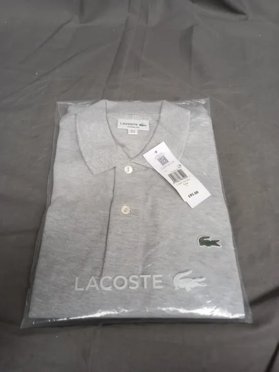 SEALED LACOSTE CLASSIC FIT LIGHT GREY POLO - MEDIUM