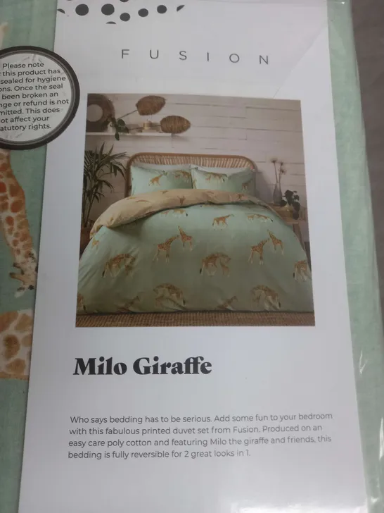 FUSION PRINTED BEDDING VDUVET COVER SET IN MILO GIRAFFE SIZE KING