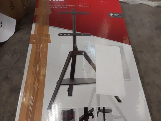 BOXED TRIPOD LIGHT TV STAND WITH SHELF (1 BOX)