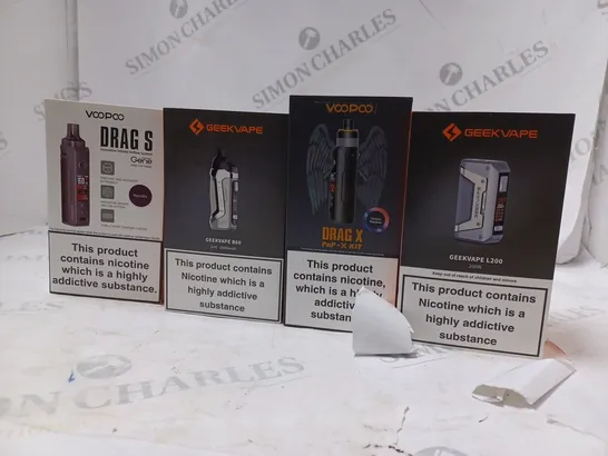 APPROXIMATELY 25 BOXED E-CIGARETTES TO INCLUDE ASPIRE VOOPOO DRAG S , GEEK VAPE L200 , VOOPOO DRAG X , ETC 