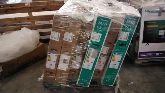 PALLET OF 5 DAMAGED SCREEN FLAT SCREEN TVS 