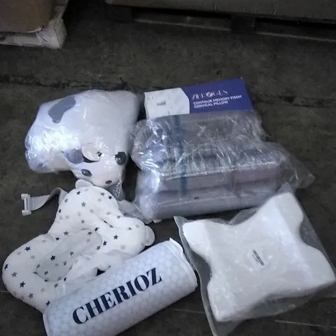 PALLET OF ASSORTED HOUSEHOLD GOODS TO INCLUDE CHERIOZ PILLOW, CERVICAL PILLOW, AND ANIMAL POLISHES ETC.