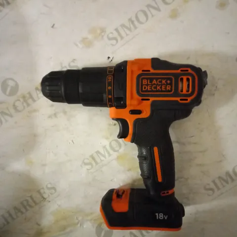 BLACK+DECKER 18 V CORDLESS 2-GEAR COMBI HAMMER DRILL POWER TOOL (BCD70051K)