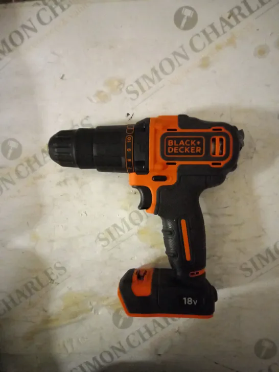 BLACK+DECKER 18 V CORDLESS 2-GEAR COMBI HAMMER DRILL POWER TOOL (BCD70051K)