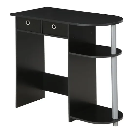 BOXED JULIA PENINSULA COMPUTER DESK BLACK/GREY