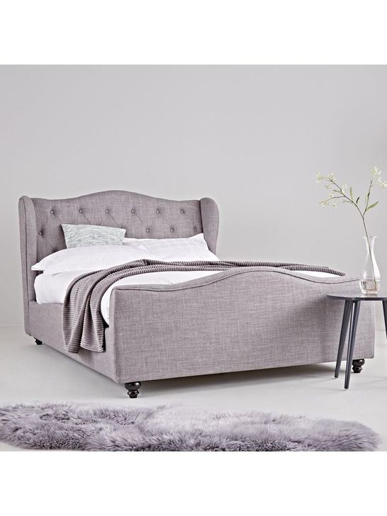 BOXED CHELSFORD GREY DOUBLE BED FRAME (3 BOXES)