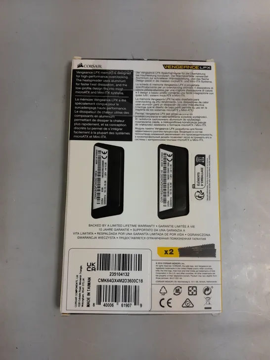 BOXED CORSAIR VENGEANCE LPX DDR4 MEMORY STICKS - 2 X 32GB