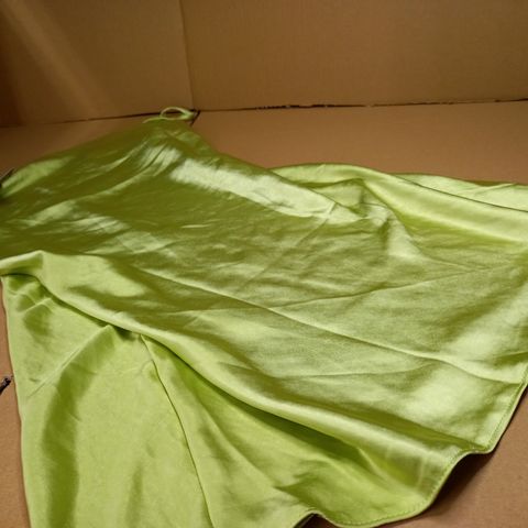 NASTYGAL GREEN COWL NECK SATIN MIINI SLIP DRESS - SIZE 12