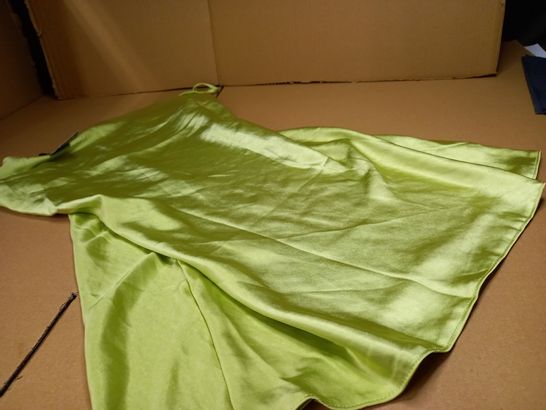 NASTYGAL GREEN COWL NECK SATIN MIINI SLIP DRESS - SIZE 12