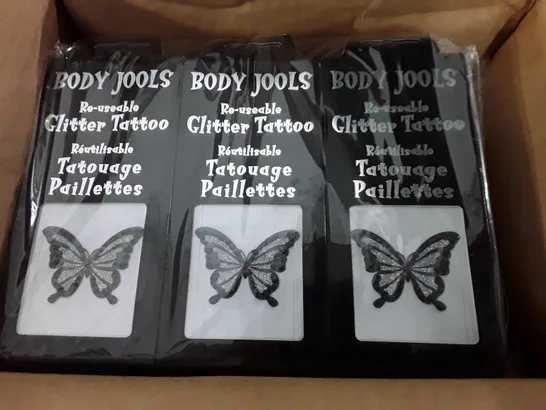 LOT OF APPROXIMATELY 200 PACKS OF BODY JOOLS BUTTERFLY REUSABLE GLITTER TATTOOS 