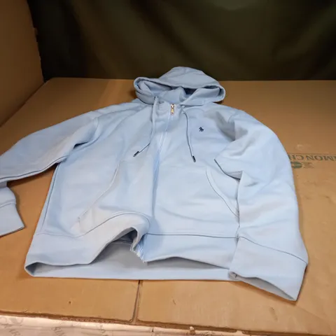 SKY BLUE POLO RALPH LAUREN ZIP UP HOODED JACKET - MEDIUM