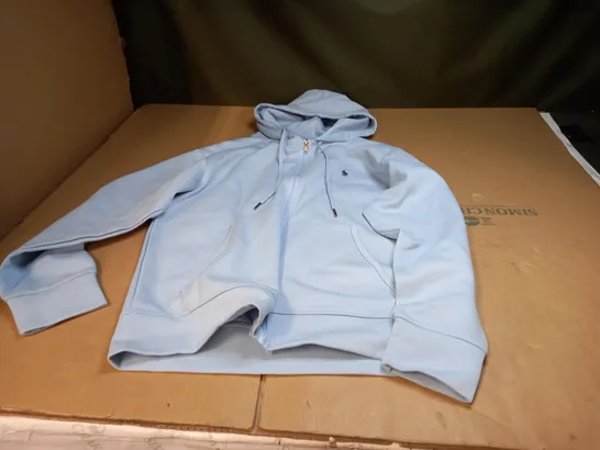 SKY BLUE POLO RALPH LAUREN ZIP UP HOODED JACKET - MEDIUM