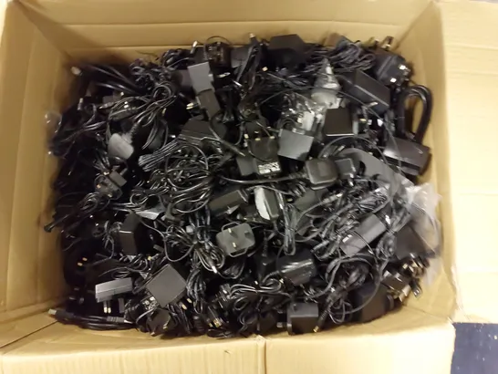 BOX OF APPROX 60 ASSORTED PLUGS AND WIRES - COLLECTION ONLY