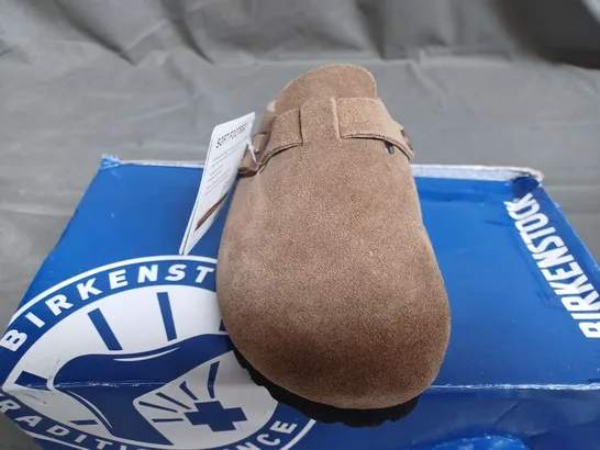 BOXED PAIR OF BIRKENSTOCK SANDALS IN STONE - SIZE 38