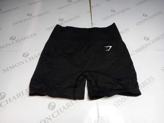 GYMSHARK BLACK ELEVATE TRAINING SHORTS - SMALL 