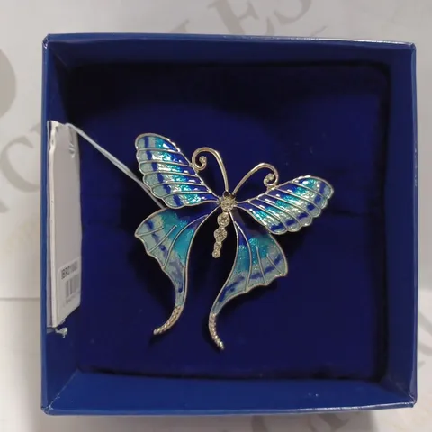 INDULGENCE BLUE/SILVER BUTTERFLY PIN BROOCH