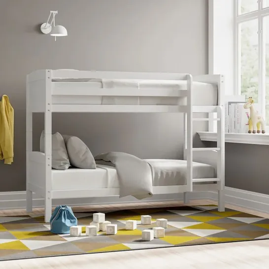 BOXED ISABELA SOLID WOOD STANDARD BUNK BED - WHITE (2 BOXES)