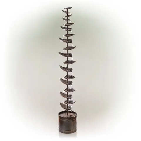 BOXED METAL RESISTANT SILVER TIERED FLOOR FOUNTAIN (1 BOX)