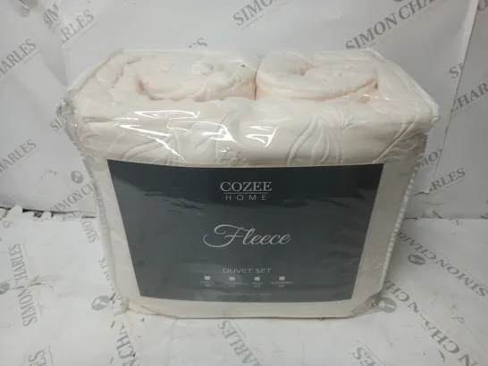 COZEE HOME FLEECE DUVET SET CREAM - DOUBLE SET