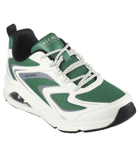 SKECHERS GREEN TRES AIR UNO MESH TRAINERS