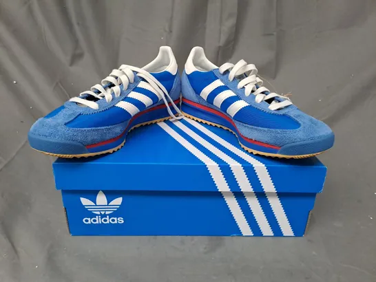 BOXED PAIR OF ADIDAS SL 72 RS SHOES IN BLUE/WHITE UK SIZE 6