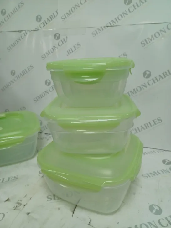 BOXED 10 PIECE PLASTIC GREEN LID SET