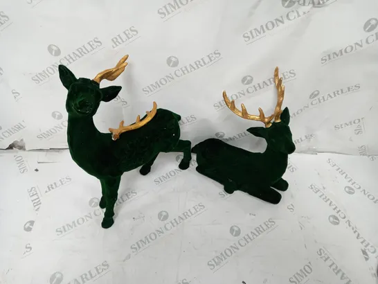 ALISON CORK SET OF 2 VELVET HENRY STAGS