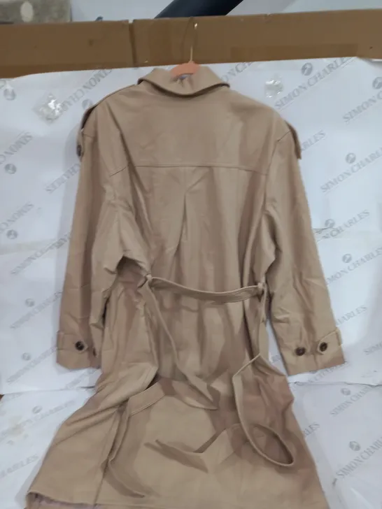 BADGLEY MISCHKA BEIGE TRENCH COAT VEGAN LEATHER SIZE 3XL