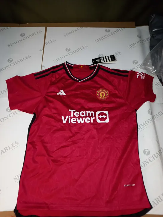 ADIDAS MANCHESTER UNITED NAMED FOOTBALL SHIRT - SIZE 26