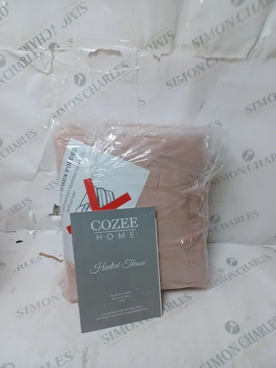 COZEE HOME VELVETSOFT HEATED THROW IN PINK