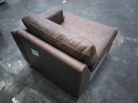 QUALITY BRITISH DESIGNED LOUNGE CO BROWN LEATHER SOFA SECTION