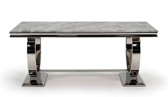 BOXED DESIGNER ROMANCE RECTANGULAR TABLE TOP 1.8M GREY