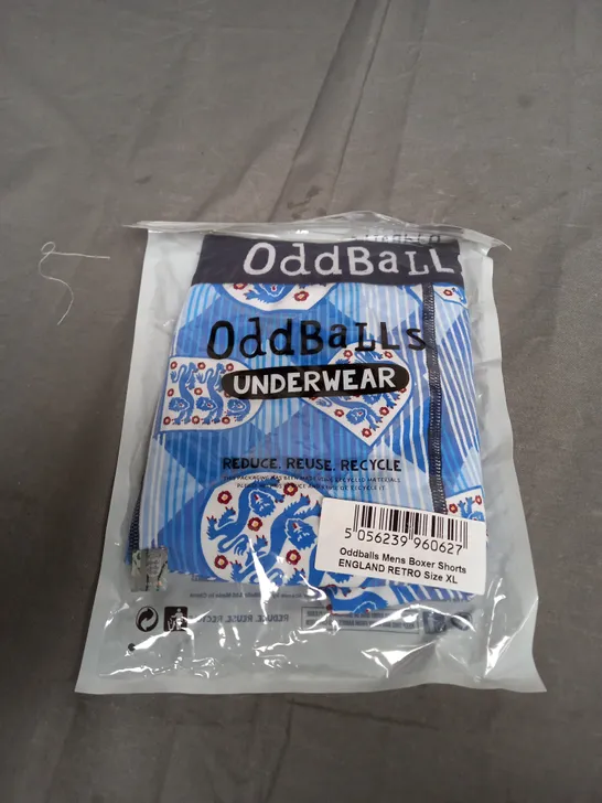 SEALED ODDBALLS UNDERWEAR MENS BOXER SHORTS ENGLAND RETRO - XL