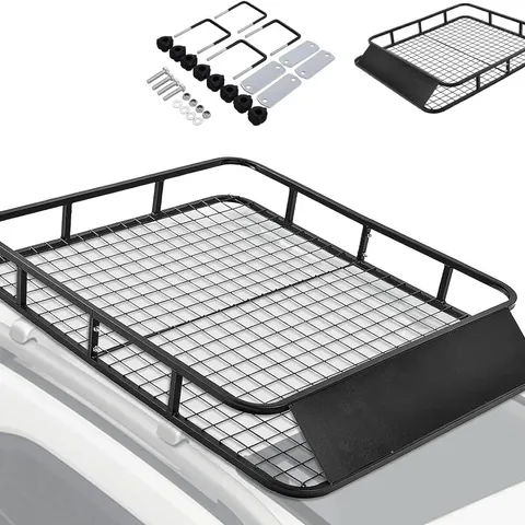 BOXED COSTWAY UNIVERSAL ROOF RACK BASKET CAR TOP LUGGAGE CARRIER CARGO HOLDER TRAVEL 48'' X 40''
