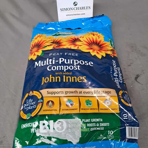 WESTLAND PEAT FREE MULTI-PURPOSE COMPOST 10L WHEN FILLED