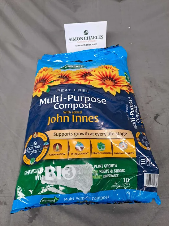 WESTLAND PEAT FREE MULTI-PURPOSE COMPOST 10L WHEN FILLED