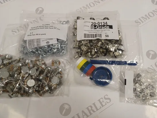 LOT OF ASSORTED ITEMS TO INCLUDE TRUCONNECT OPEN JACK SOCKETS, WINGNUTS AND PANEL NUTS