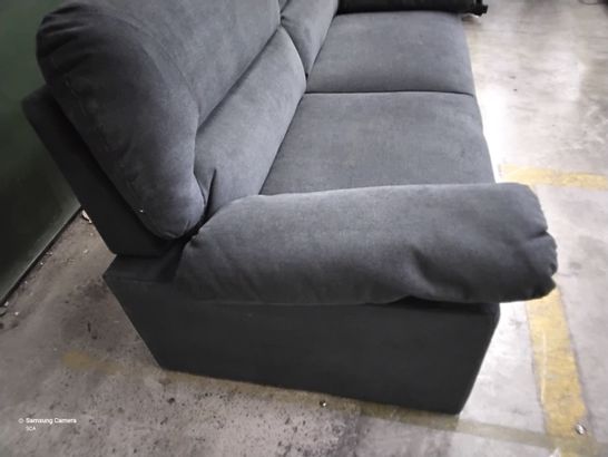 DESIGNER GREY FABRIC FIXED THREE SEATER SOFA 